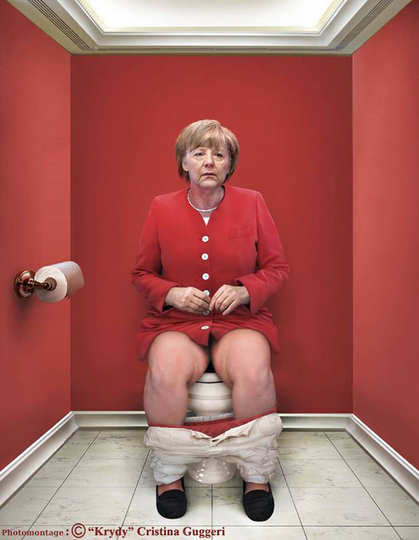 德国总理默克尔如厕照