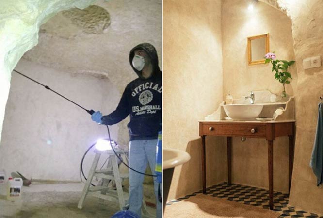 夫妻花1欧元买下洞穴改造成设备齐全的温馨小家