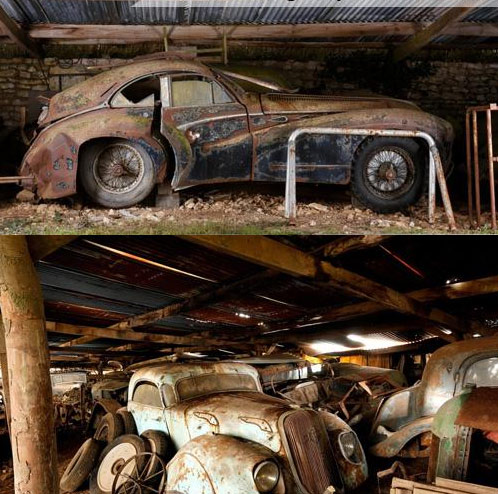 农场废弃车库发现数十辆古董车豪车 其中一辆被拍出1亿多