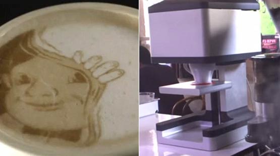 在拿铁上打印你的肖像：咖啡机10秒即可打印复杂的艺术泡沫
