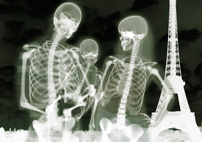 Mr. Skeltal and his family on vacation in Paris.