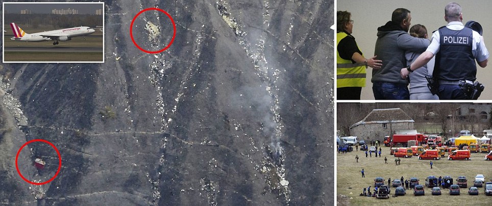 搜寻飞机找到“德国之翼”航班4U 9525散落在阿尔卑斯山腰遗骸 飞行员没有发出求救信号 飞机八分钟下降9700米