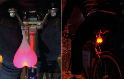 睾丸形自行车夜灯 让骑自行车的人安全