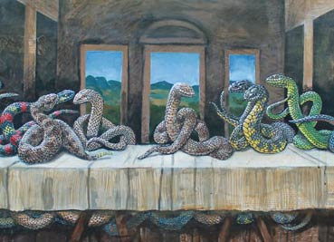 毒蛇入侵伟大的绘画艺术名作